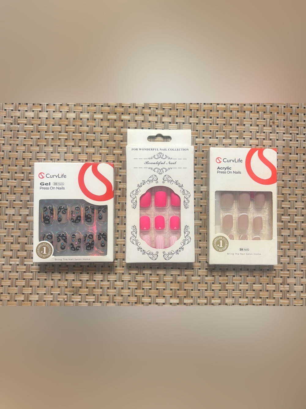 Pink Gel Press-On Nail Set - Bright Pink Accent